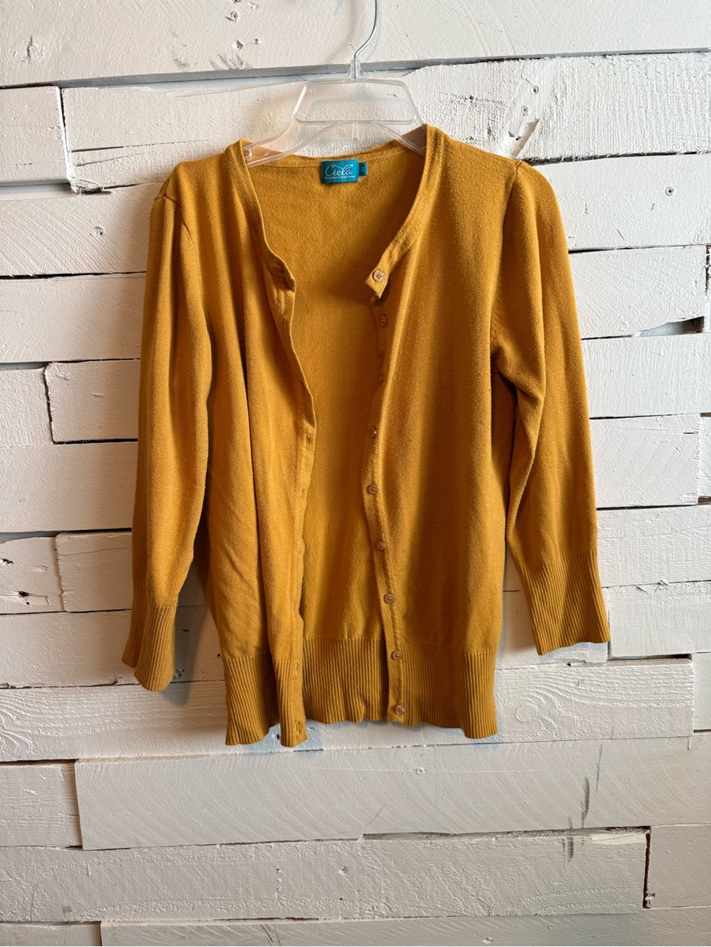 Cielo Mustard Button-Front Women's Cardigan